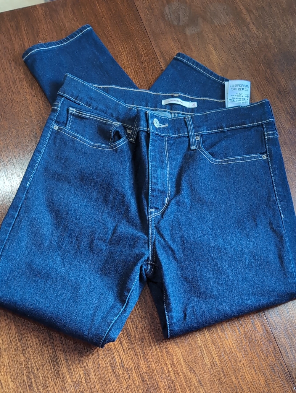Women's Dark Blue Denim Stretchy Jeans Size 33